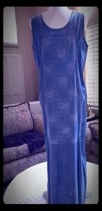 Long Blue Sleeveless Dress Size L